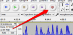 Picture of the Audacity record button.